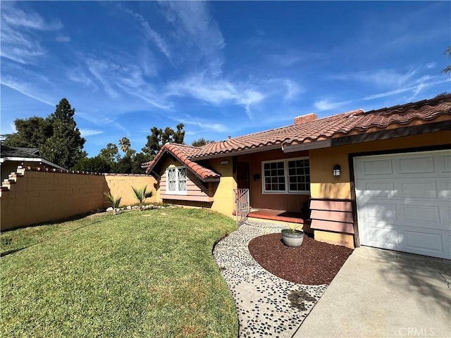 exterior space featuring a garage