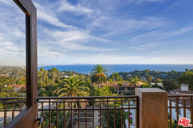 balcony with a water view