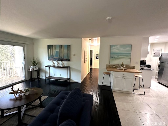 view of tiled living room