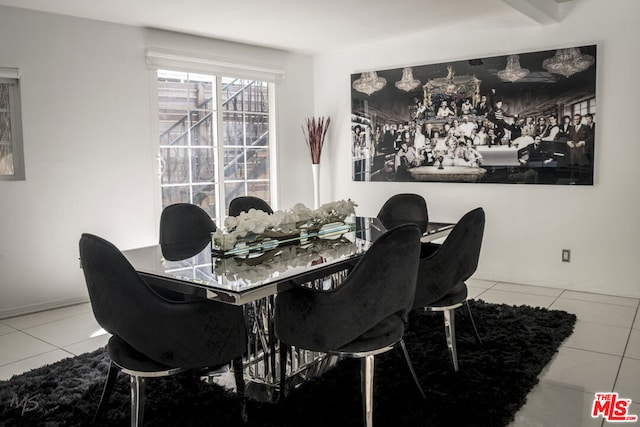 view of tiled dining room