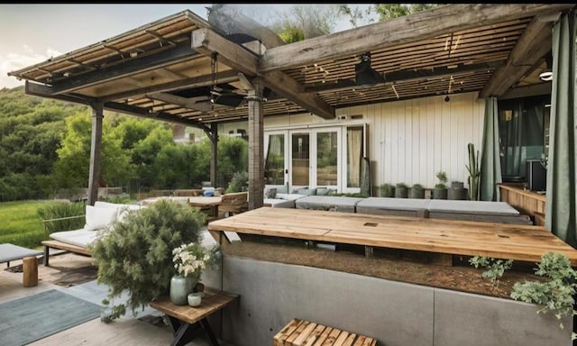 deck with a pergola