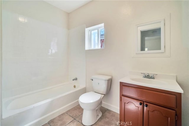 916 W 88th St, Los Angeles, CA 90044 - full bathroom with vanity, tile patterned flooring, toilet, and shower / washtub combination