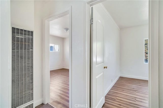 hall featuring light hardwood / wood-style flooring