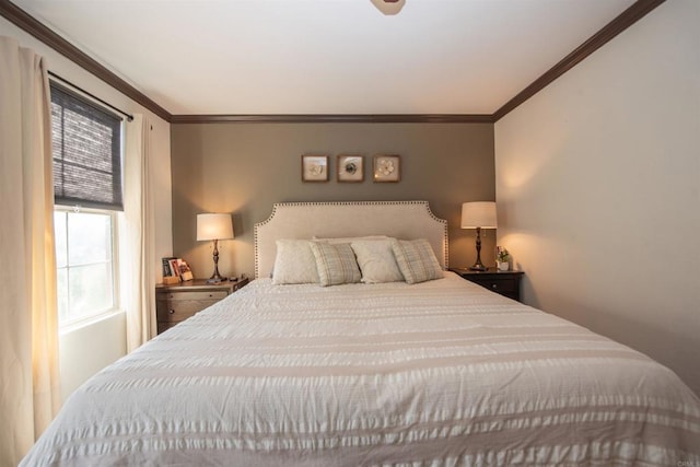 bedroom featuring ornamental molding