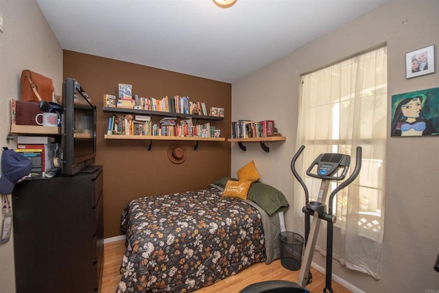 bedroom featuring light hardwood / wood-style flooring