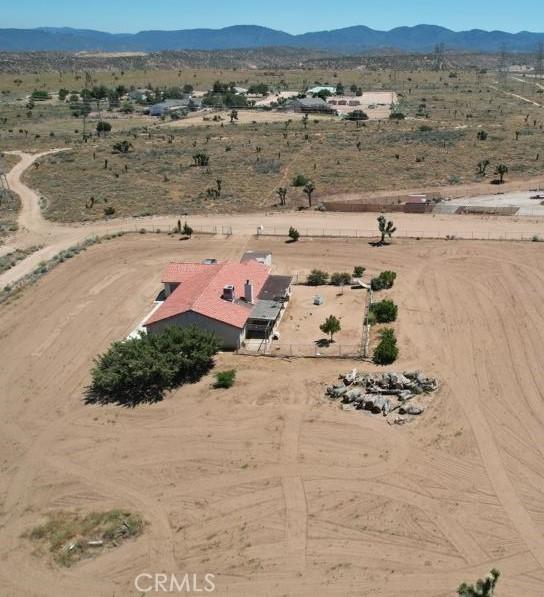 aerial view with a mountain view