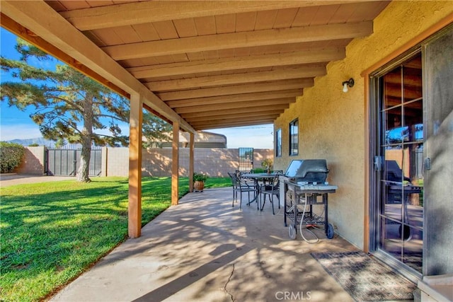 view of patio with grilling area