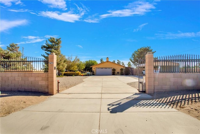 exterior space featuring a garage