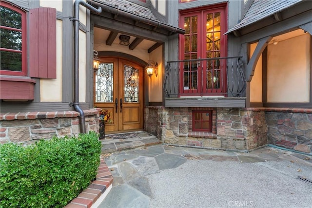 entrance to property with french doors