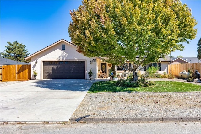 view of front of home with a garage