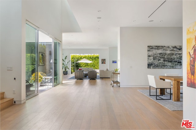 interior space featuring light hardwood / wood-style flooring and a healthy amount of sunlight