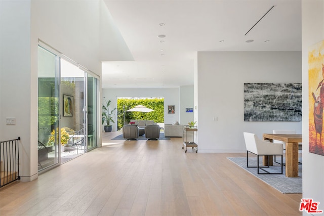 interior space with light hardwood / wood-style flooring and a healthy amount of sunlight