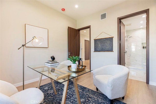 office featuring light hardwood / wood-style floors