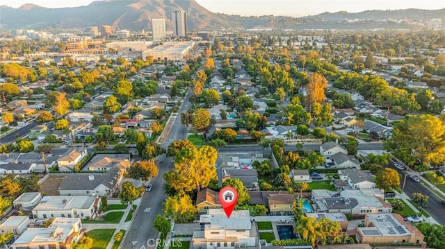 aerial view featuring a mountain view