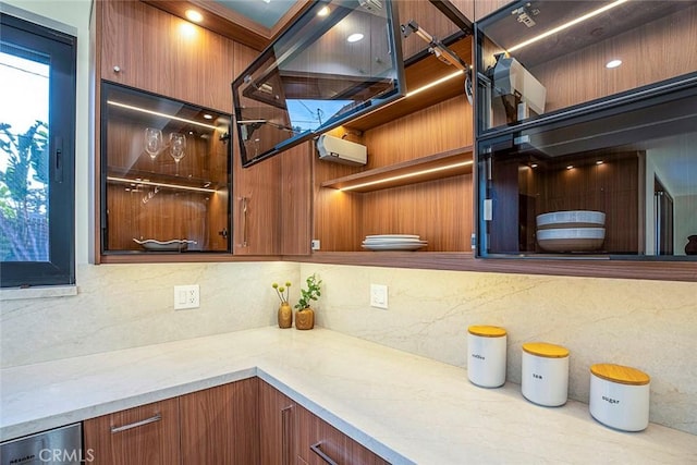 kitchen featuring light stone countertops