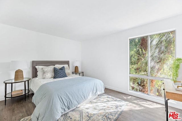 bedroom featuring wood-type flooring