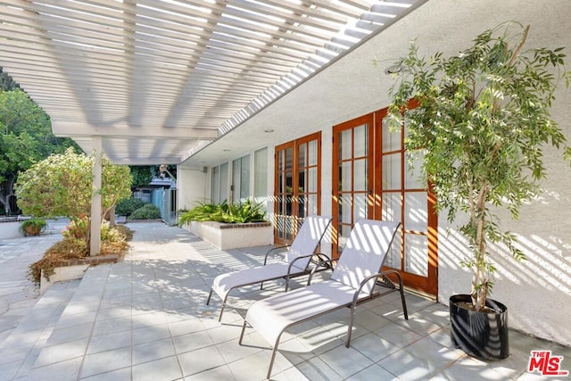 view of patio with a pergola