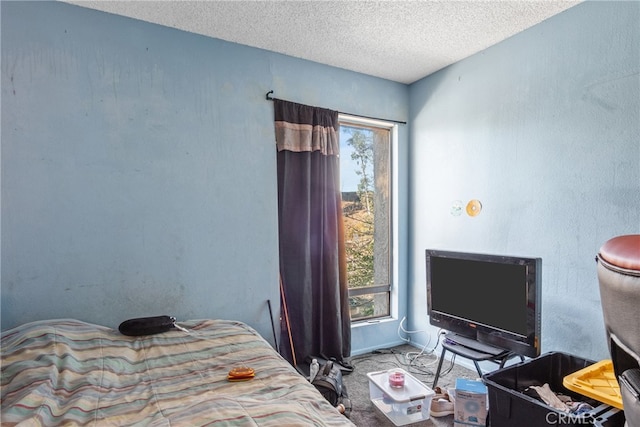 bedroom with a textured ceiling