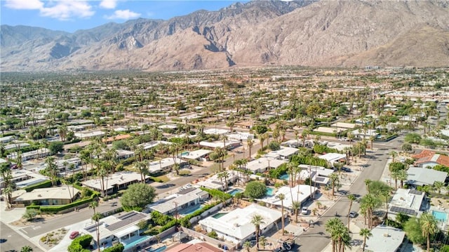 drone / aerial view with a mountain view