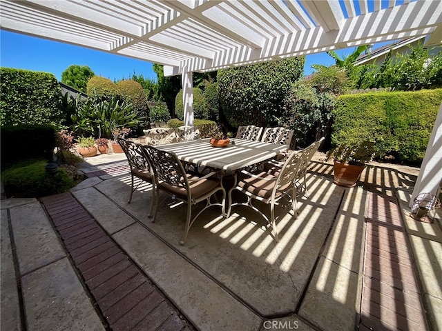 view of patio / terrace with a pergola