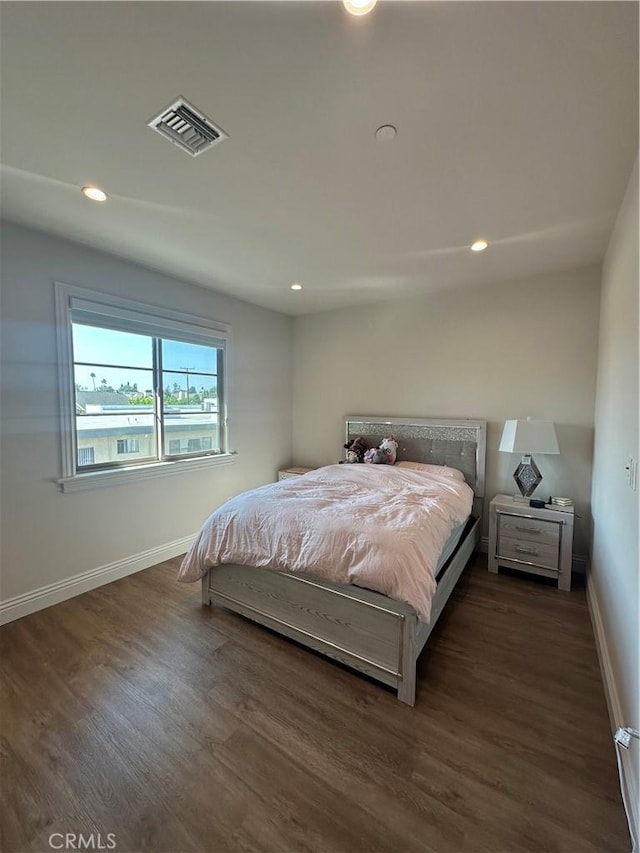 418UNITD W Fairview Ave Unit D, Arcadia, CA 91007 - bedroom featuring baseboards, dark wood finished floors, and recessed lighting