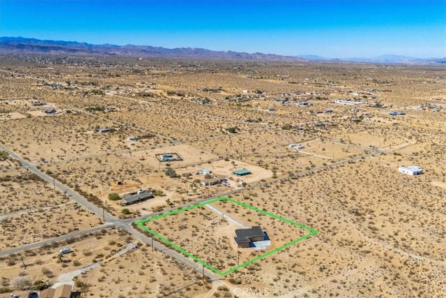 aerial view with a mountain view