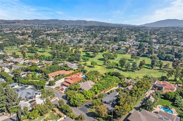 aerial view featuring a mountain view