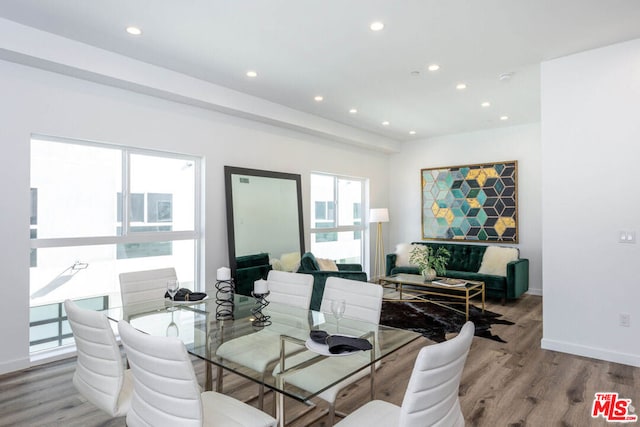 dining room featuring light hardwood / wood-style floors