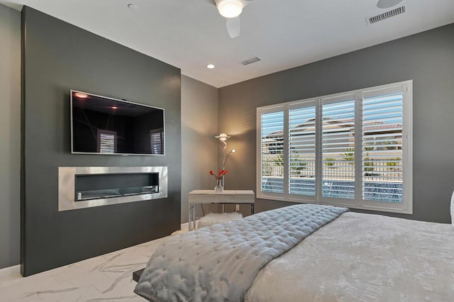 bedroom with ceiling fan