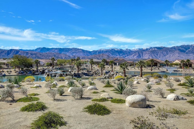 property view of mountains featuring a water view