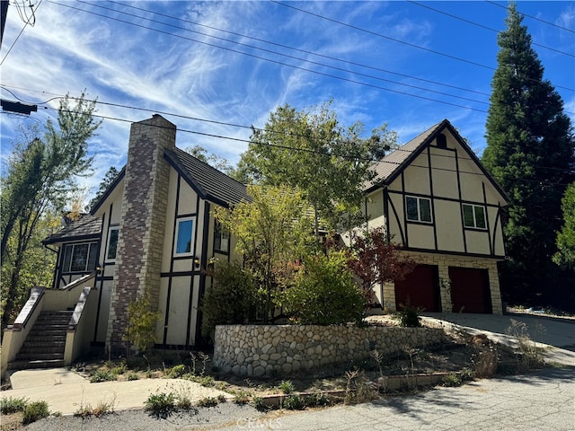 view of front of property with a garage