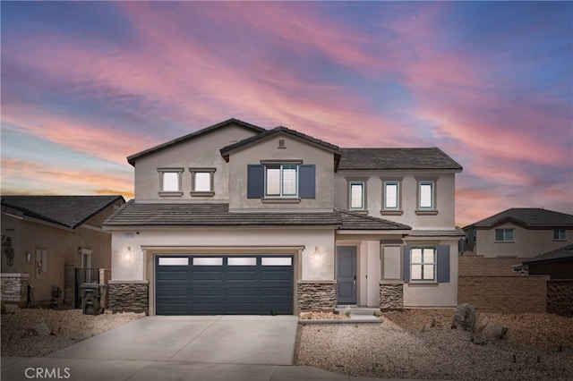 view of front of house featuring a garage