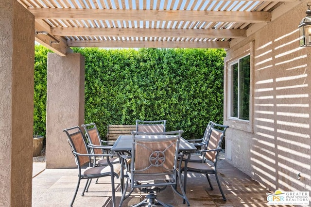 view of patio with a pergola