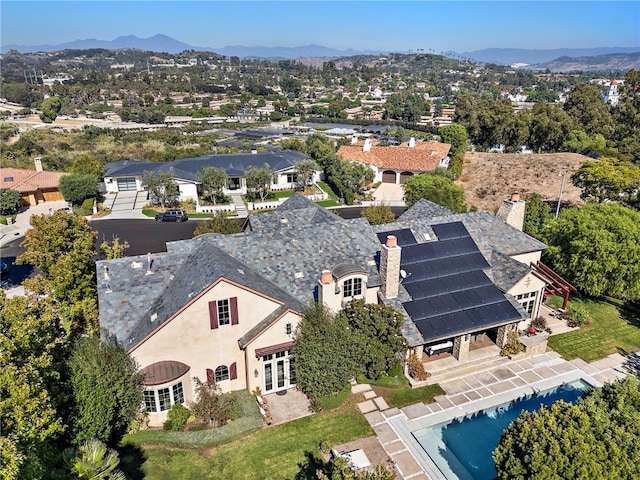 bird's eye view with a mountain view