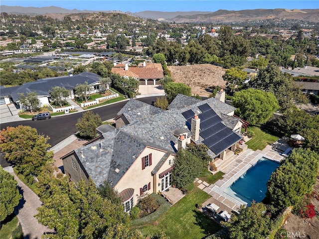 aerial view featuring a mountain view