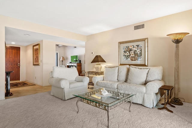 view of carpeted living room