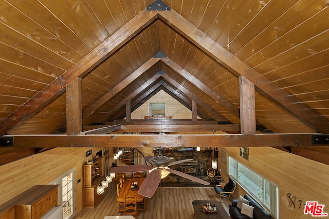 view of unfinished attic