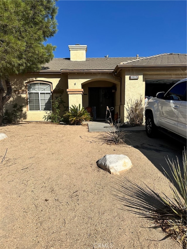 exterior space featuring a garage