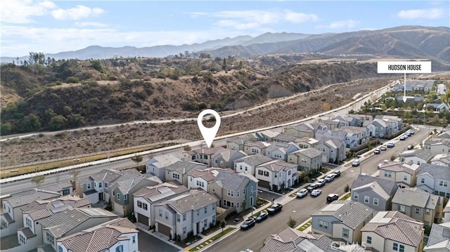 bird's eye view with a mountain view