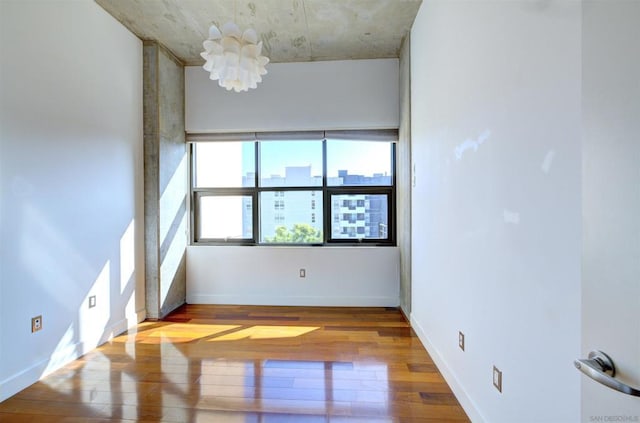 empty room with light wood-type flooring