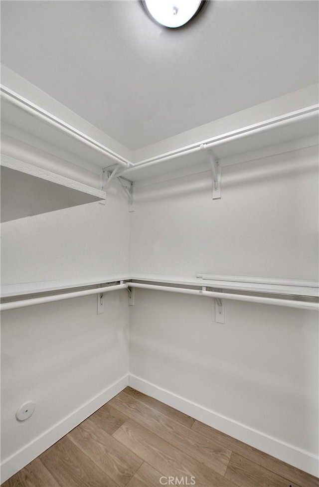 walk in closet featuring light wood-type flooring