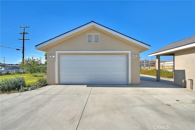 view of garage