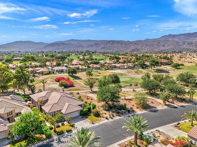 drone / aerial view featuring a mountain view