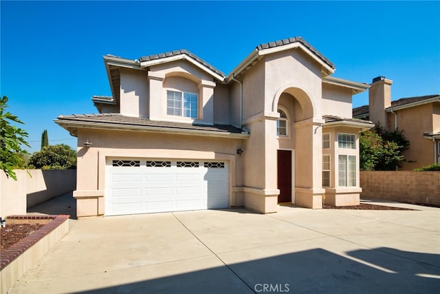 view of front of house with a garage