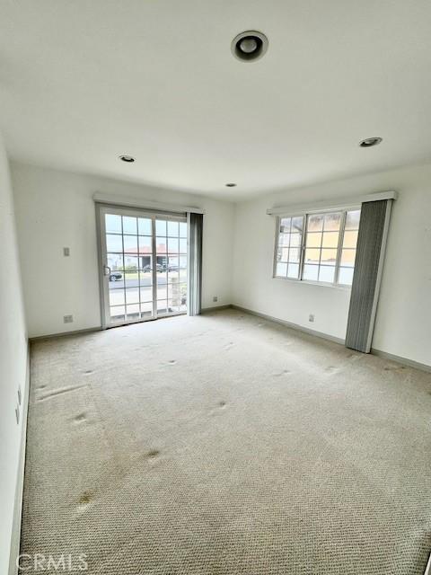 carpeted empty room featuring a wealth of natural light