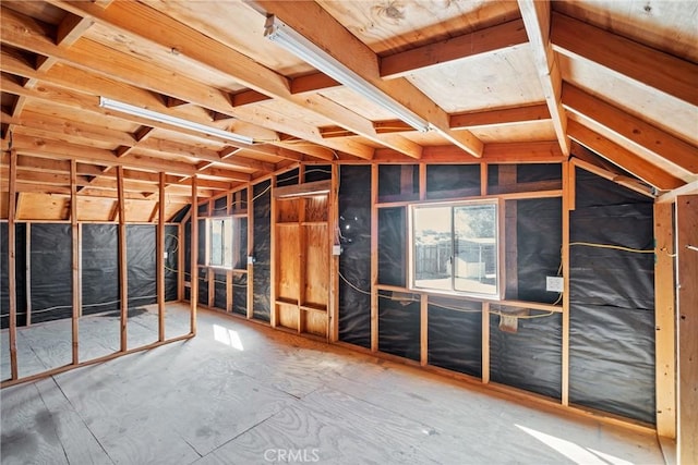 view of unfinished attic