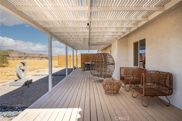 deck featuring a pergola