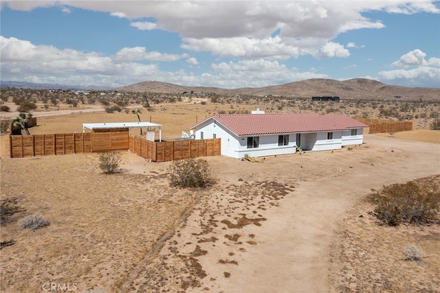 exterior space with a mountain view