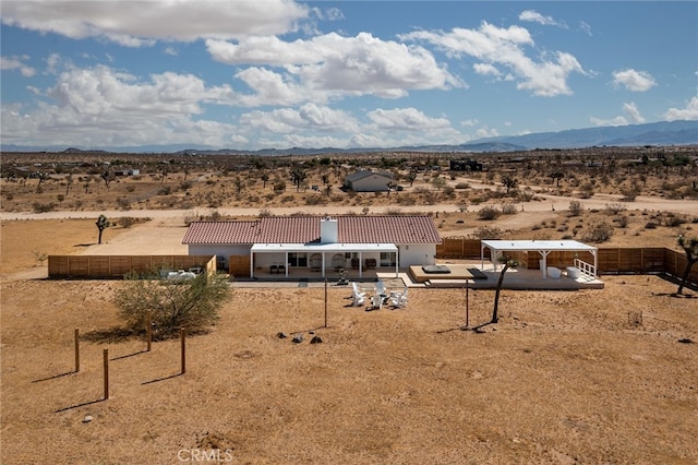 exterior space with a mountain view