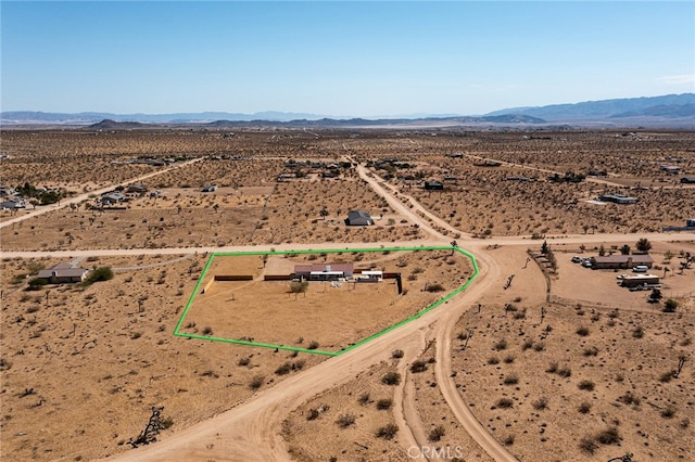 aerial view with a mountain view